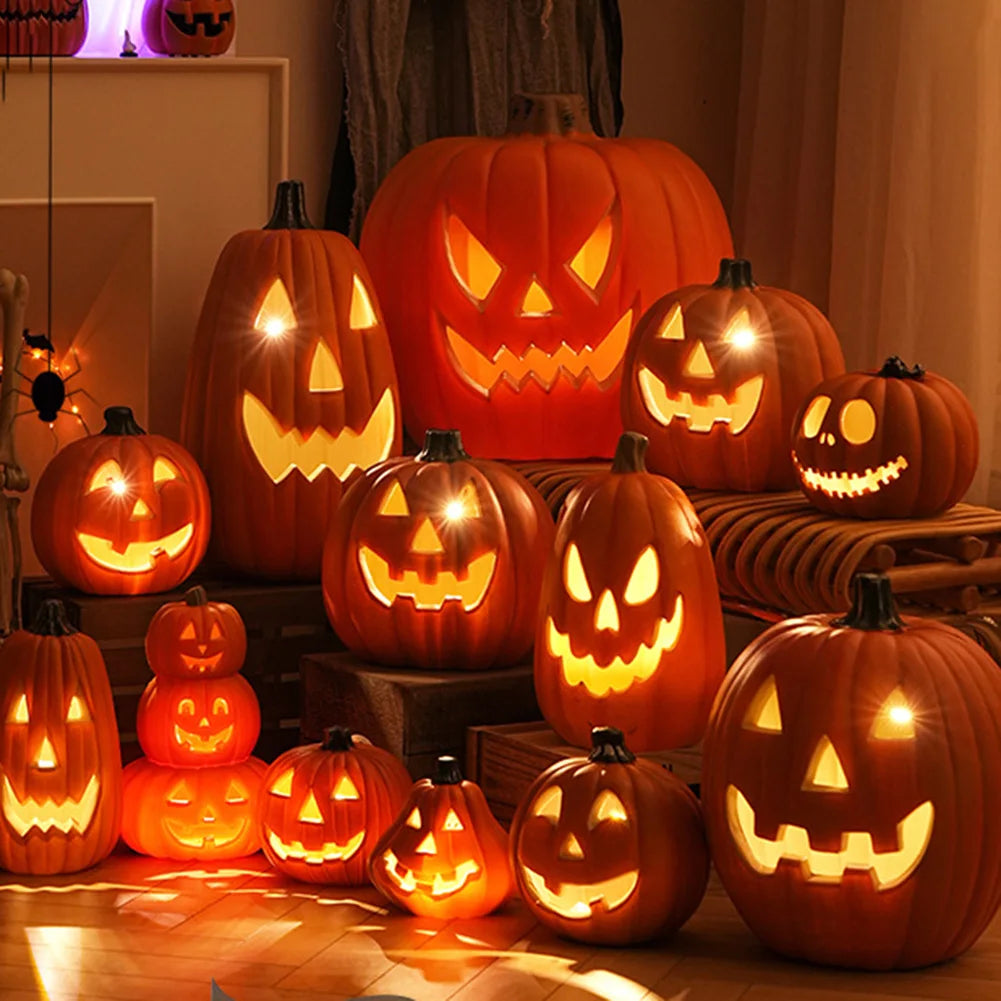 Halloween Pumpkin Lantern Orange Pumpkin Lantern Halloween LED Pumpkin Lantern Orange Pumpkin Lantern Pumpkin Outdoor Decoration