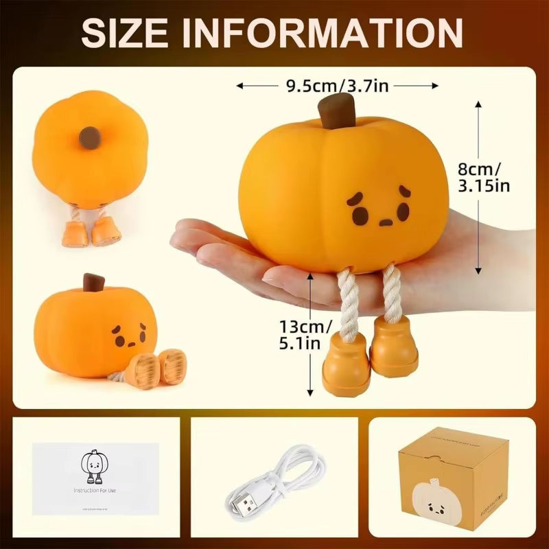 Pumpkin LED Night Light 3 Modes Rechargeable Silicone Table Lamp Touch Switch Children'S Night Light for Nursery Bedroom Gift
