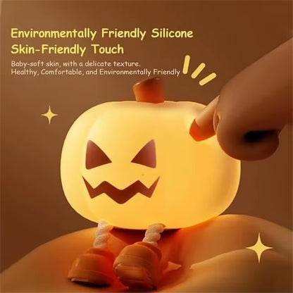 Pumpkin LED Night Light 3 Modes Rechargeable Silicone Table Lamp Touch Switch Children'S Night Light for Nursery Bedroom Gift